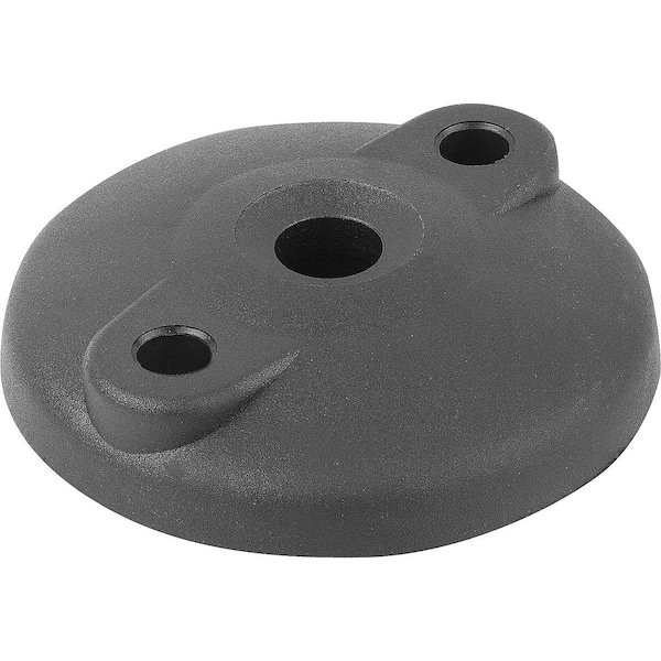 Plate Anti-Slip Plate, Form:F Thermoplastic, Black, D=100